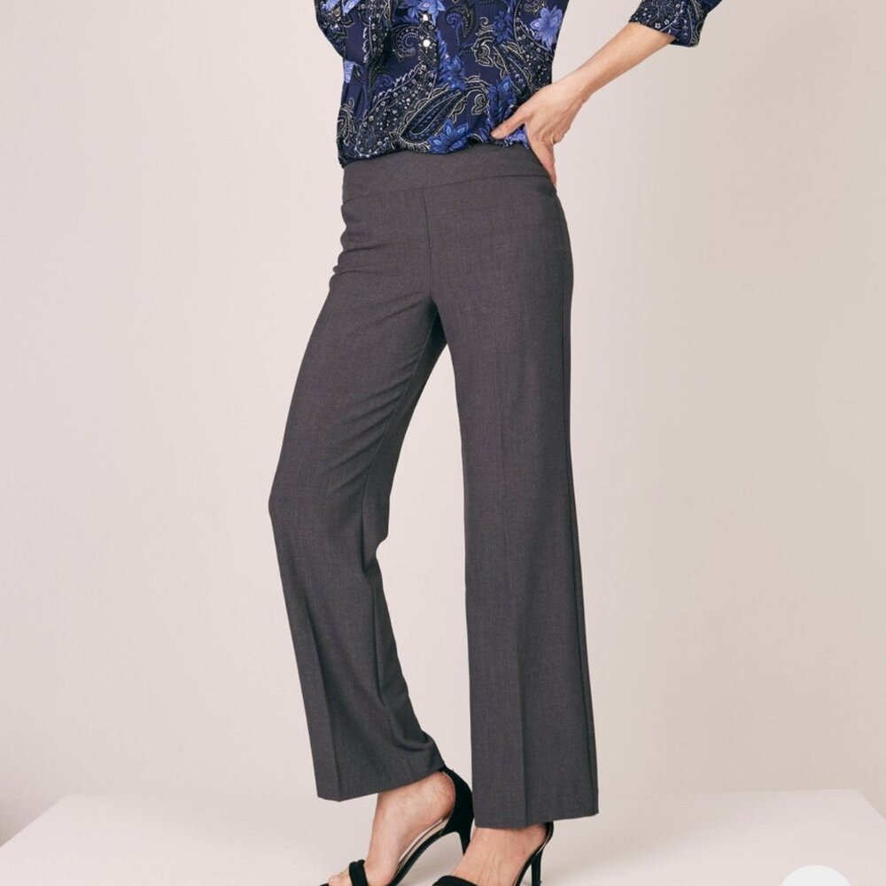 NEW Roz & Ali Secret Agent Pull On Tummy Control Pants Size 16 Gray